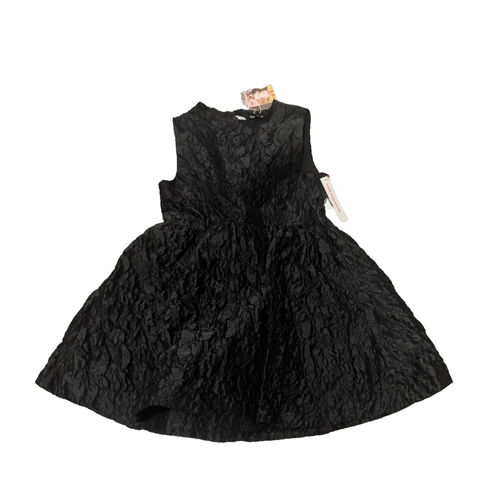 Sister Jane Jacquard Dress size Large black open back with bows flare New